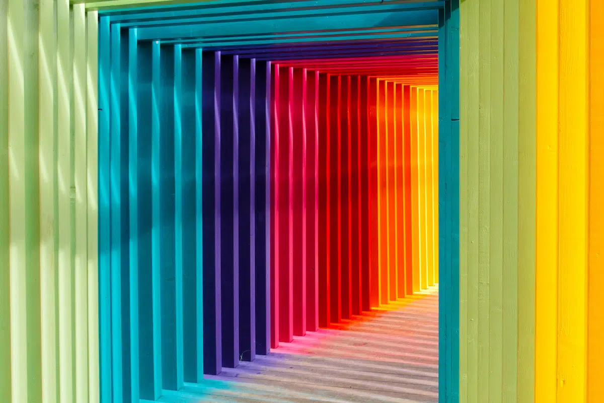abstract rainbow hallway