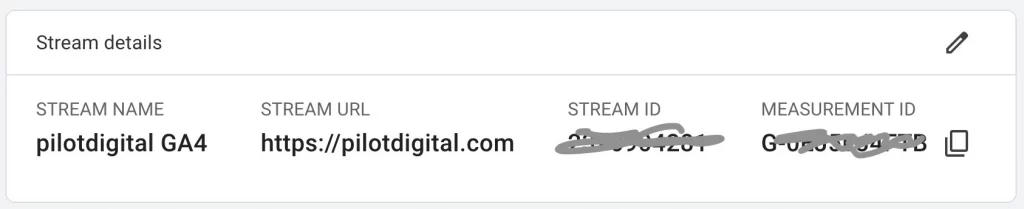 Copying the GA4 Measurement ID